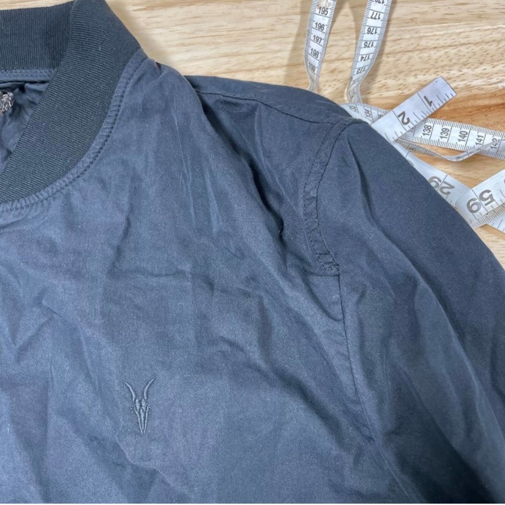AllSaints NWT Men's Bassett Bomber Jacket Black Size L Zip Pockets Lightweight - Picture 2 of 10